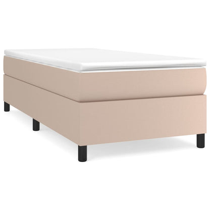 Boxspring Met Matras Kunstleer Cappuccinokleurig 80X200 Cm - Design Meubelz