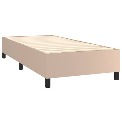 Boxspring Met Matras Kunstleer Cappuccinokleurig 80X200 Cm - Design Meubelz