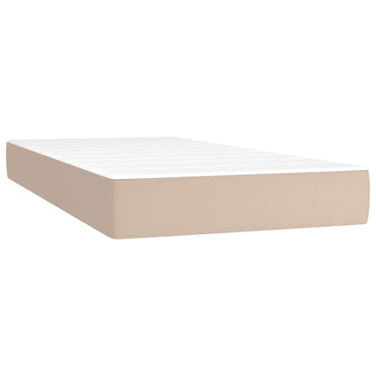 Boxspring Met Matras Kunstleer Cappuccinokleurig 80X200 Cm - Design Meubelz