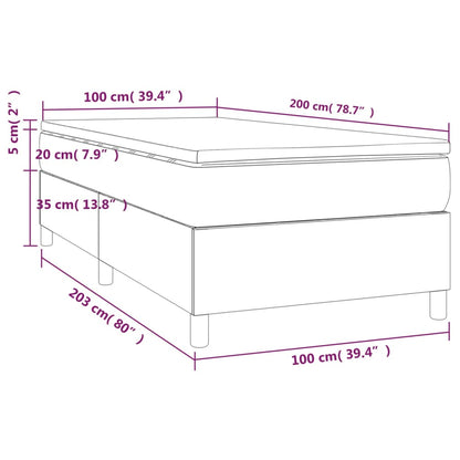 Boxspring Met Matras Kunstleer Zwart 100X200 Cm - Design Meubelz