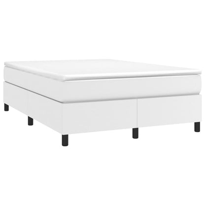 Boxspring Met Matras Kunstleer Wit 140X190 Cm - Design Meubelz