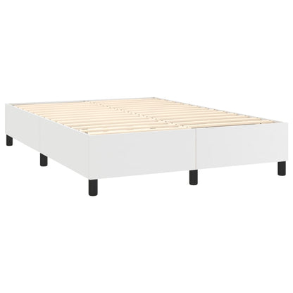 Boxspring Met Matras Kunstleer Wit 140X190 Cm - Design Meubelz