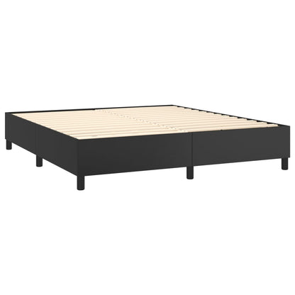 Boxspring Met Matras Kunstleer Zwart 160X200 Cm - Design Meubelz