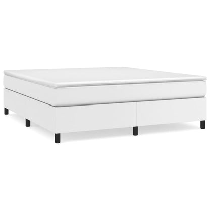 Boxspring Met Matras Kunstleer Wit 160X200 Cm - Design Meubelz