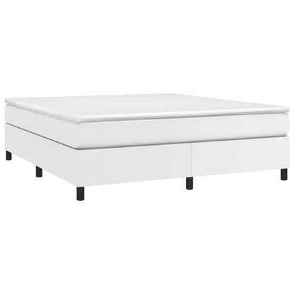 Boxspring Met Matras Kunstleer Wit 160X200 Cm - Design Meubelz