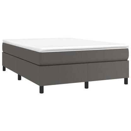 Boxspring Met Matras Kunstleer Grijs 160X200 Cm - Design Meubelz