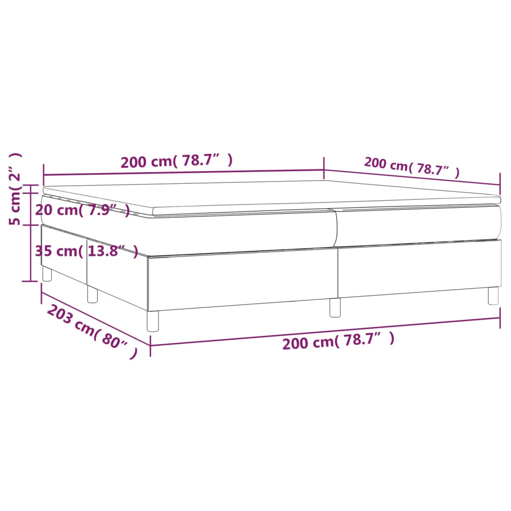 Boxspring Met Matras Kunstleer Wit 200X200 Cm - Design Meubelz