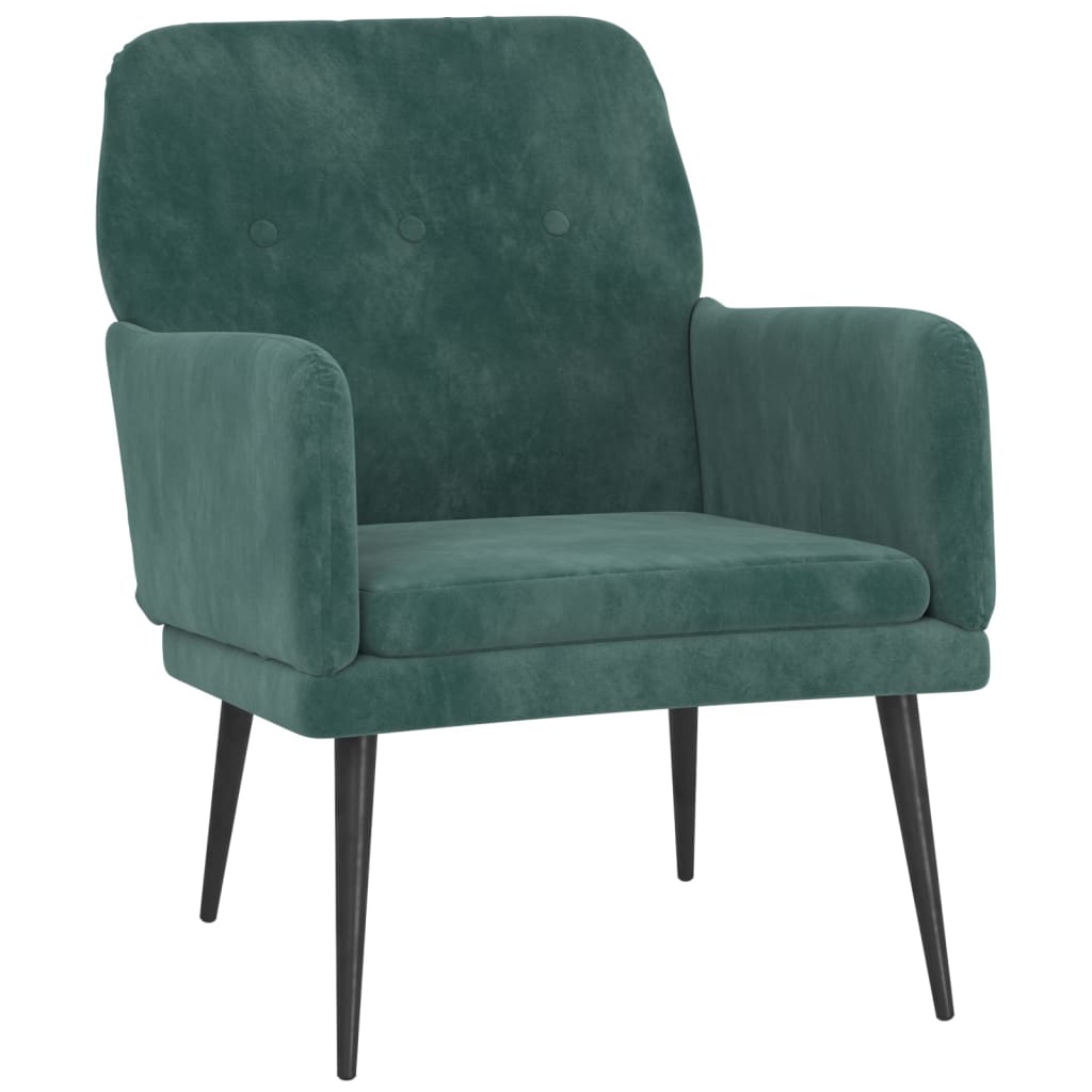 Fauteuil 62X79X79 Cm Fluweel Donkergroen - Design Meubelz