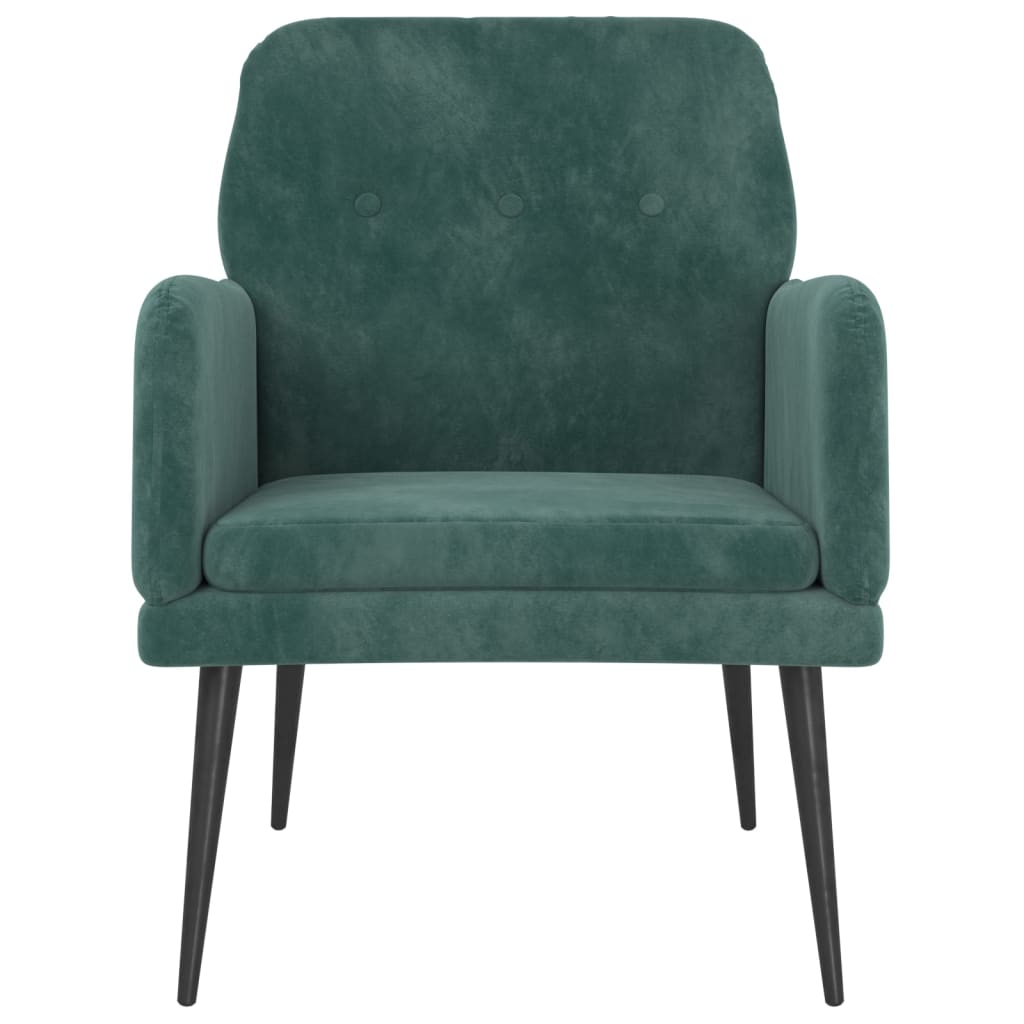 Fauteuil 62X79X79 Cm Fluweel Donkergroen - Design Meubelz