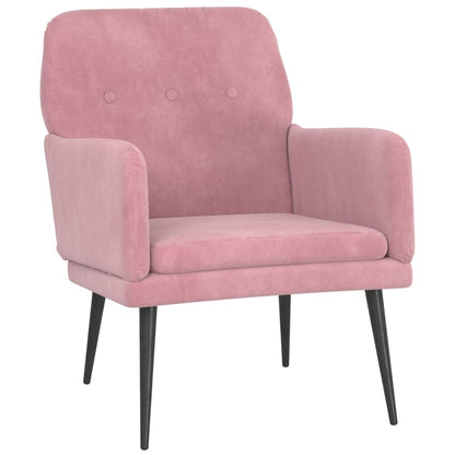 Fauteuil 62X79X79 Cm Fluweel Roze - Design Meubelz