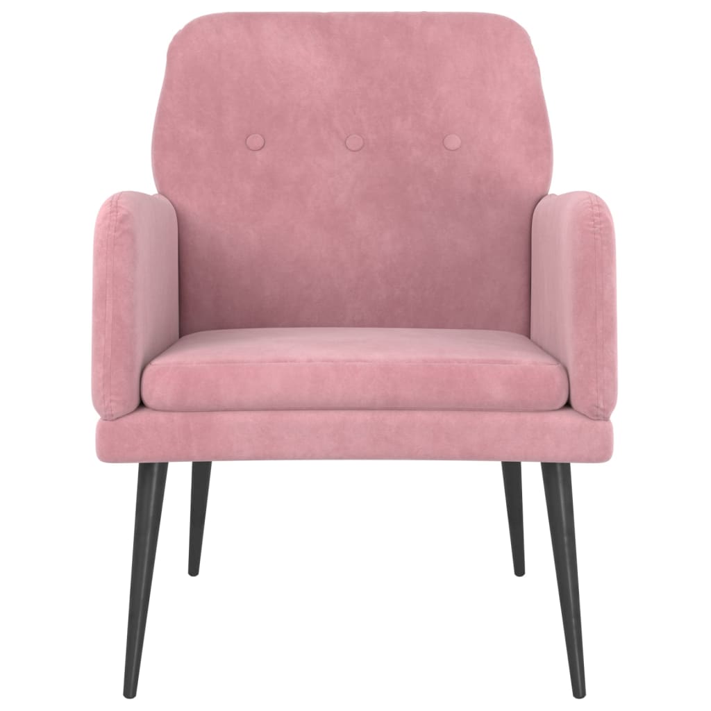 Fauteuil 62X79X79 Cm Fluweel Roze - Design Meubelz