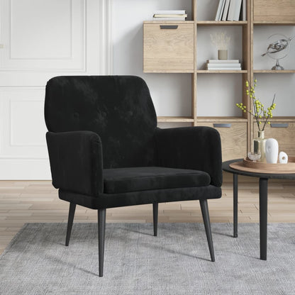 Fauteuil 62X79X79 Cm Fluweel Zwart - Design Meubelz