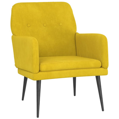 Fauteuil 62X79X79 Cm Fluweel Geel - Design Meubelz