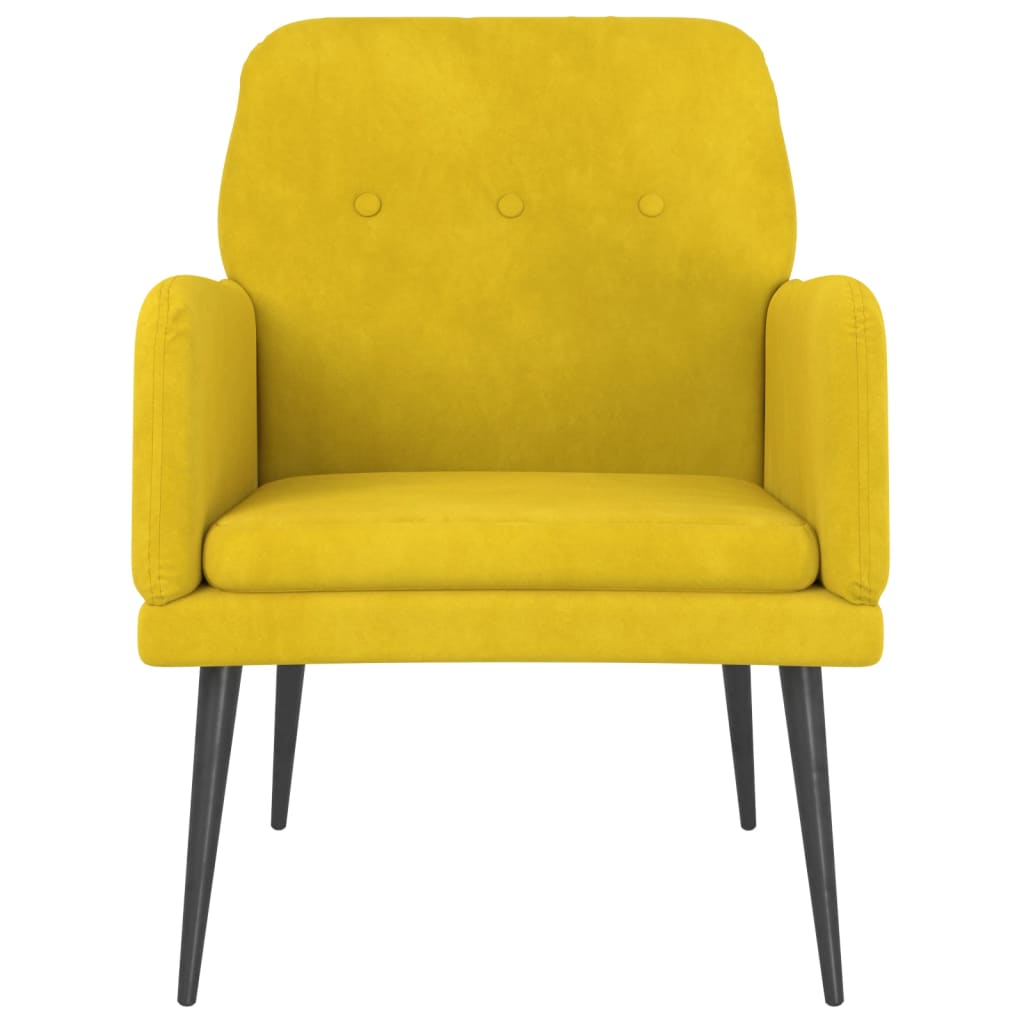 Fauteuil 62X79X79 Cm Fluweel Geel - Design Meubelz