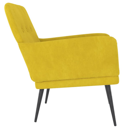 Fauteuil 62X79X79 Cm Fluweel Geel - Design Meubelz