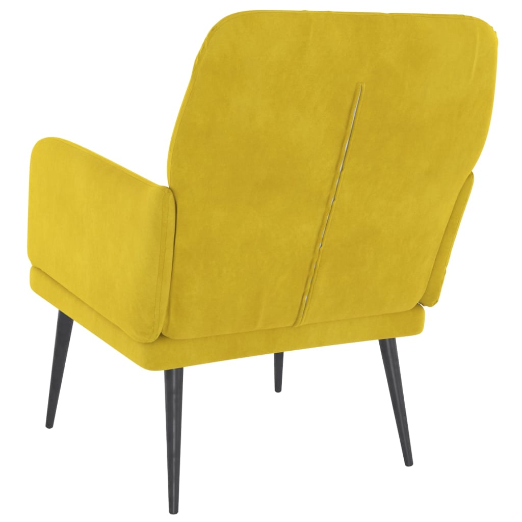 Fauteuil 62X79X79 Cm Fluweel Geel - Design Meubelz