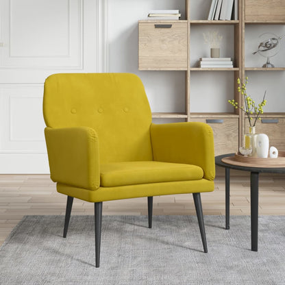 Fauteuil 62X79X79 Cm Fluweel Geel - Design Meubelz