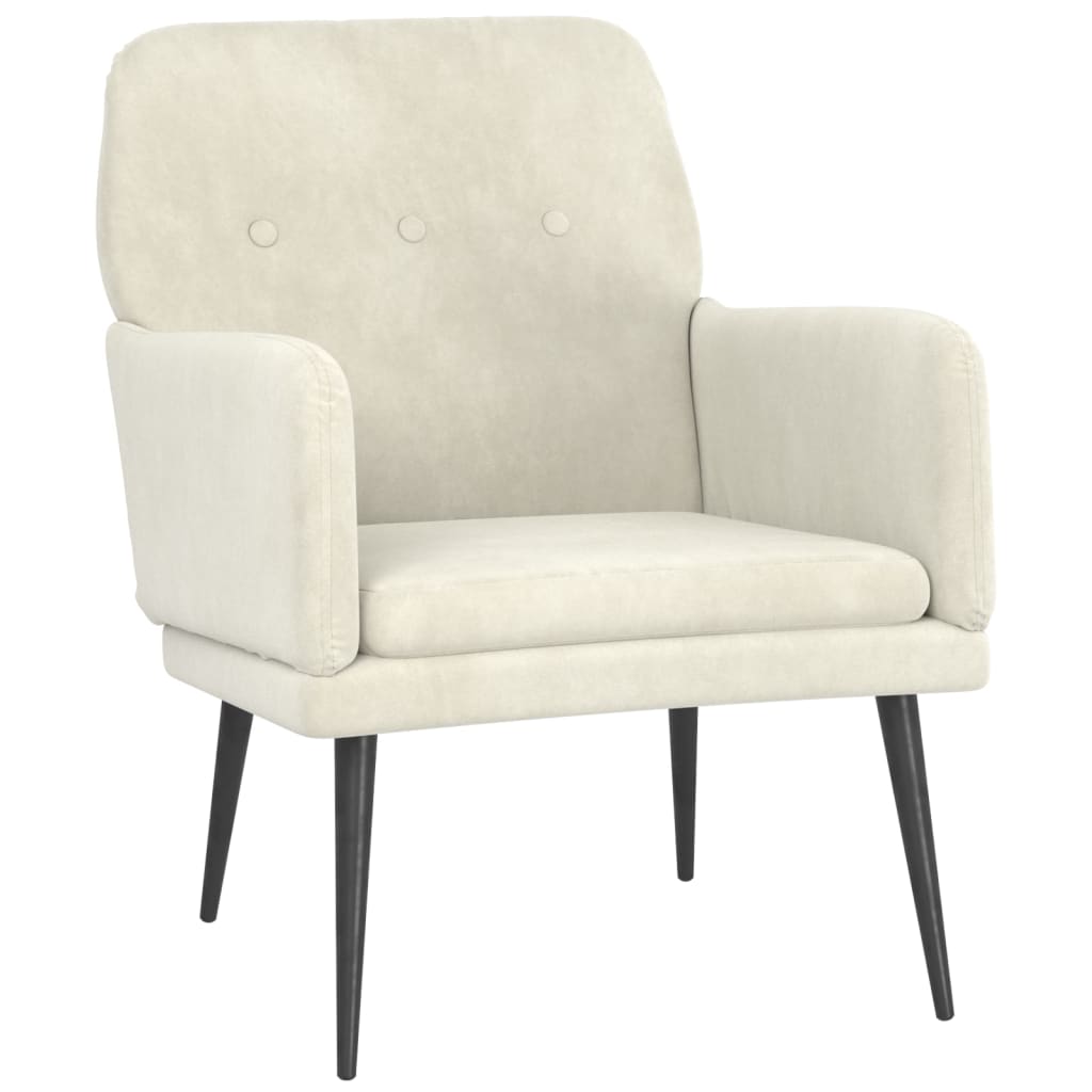 Fauteuil 62X79X79 Cm Fluweel Crèmekleurig - Design Meubelz