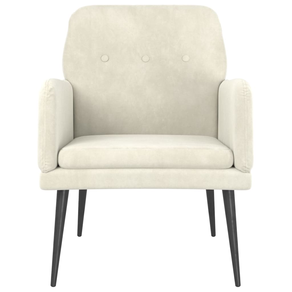 Fauteuil 62X79X79 Cm Fluweel Crèmekleurig - Design Meubelz