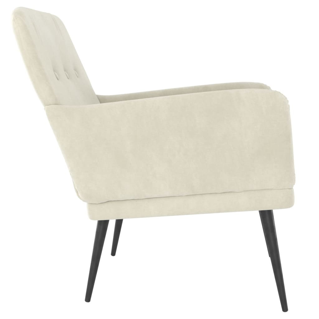 Fauteuil 62X79X79 Cm Fluweel Crèmekleurig - Design Meubelz