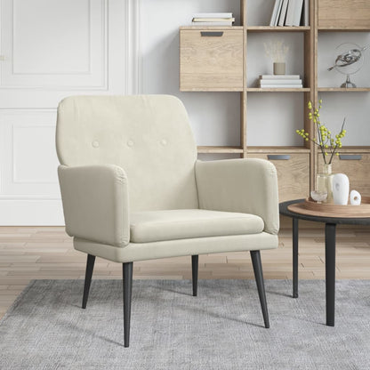 Fauteuil 62X79X79 Cm Fluweel Crèmekleurig - Design Meubelz