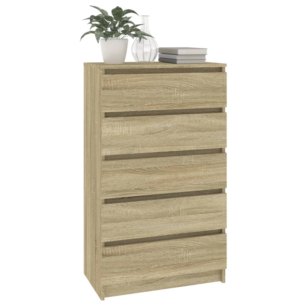 Ladekast 60X36X103 Cm Bewerkt Hout Sonoma Eikenkleurig - Design Meubelz