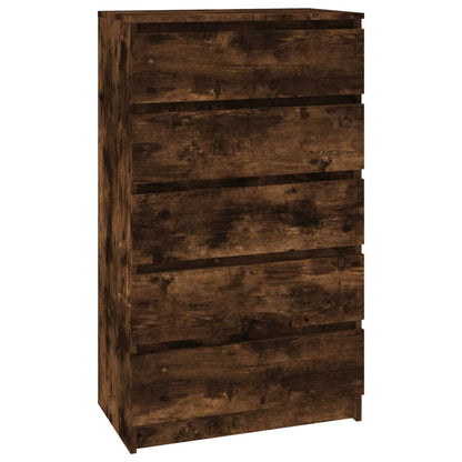 Ladekast 60X36X103 Cm Bewerkt Hout Gerookt Eikenkleurig - Design Meubelz