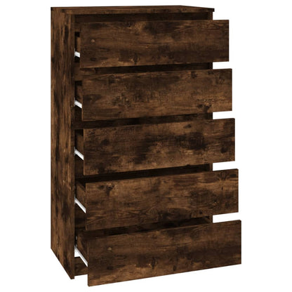 Ladekast 60X36X103 Cm Bewerkt Hout Gerookt Eikenkleurig - Design Meubelz