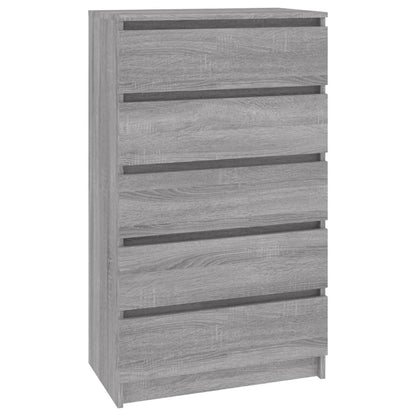 Ladekast 60X36X103 Cm Bewerkt Hout Grijs Sonoma Eikenkleurig - Design Meubelz