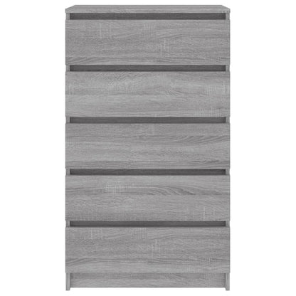 Ladekast 60X36X103 Cm Bewerkt Hout Grijs Sonoma Eikenkleurig - Design Meubelz