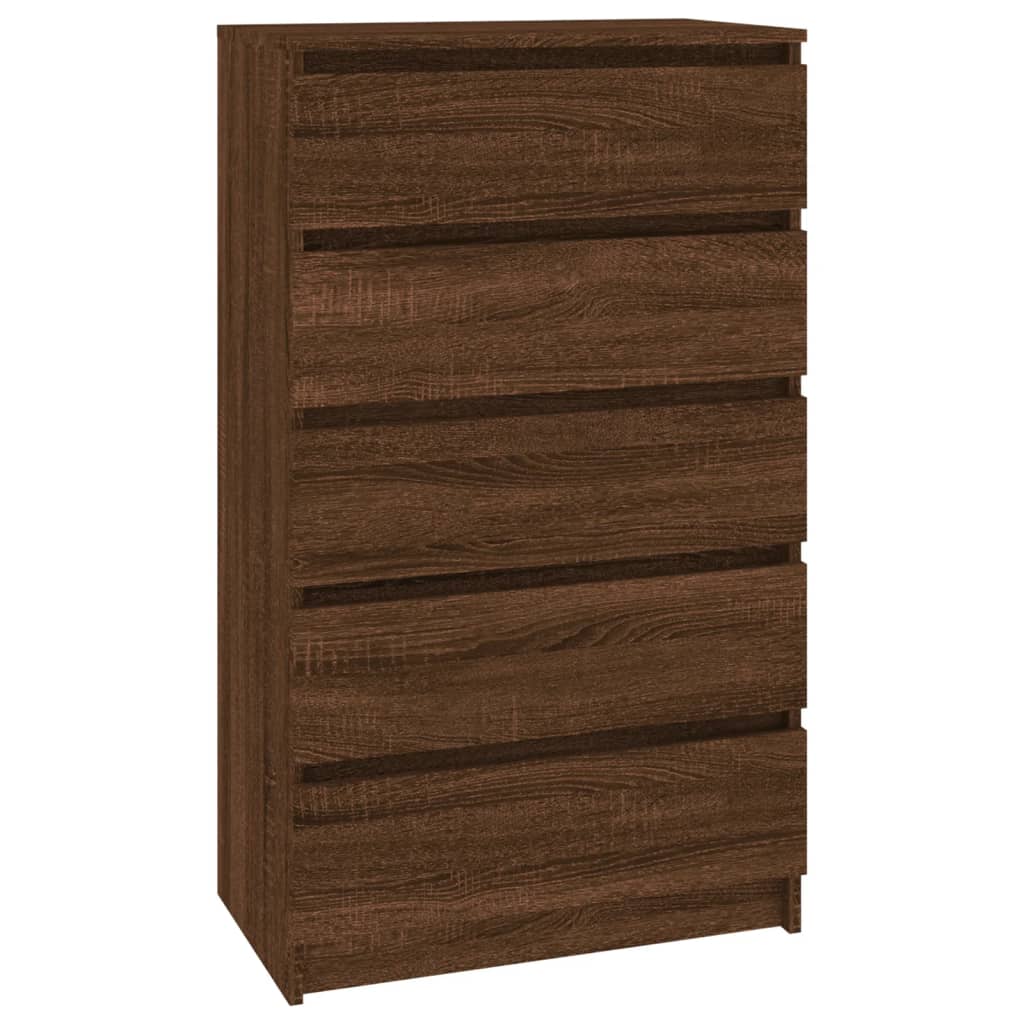 Ladekast 60X36X103 Cm Bewerkt Hout Bruineikenkleurig - Design Meubelz