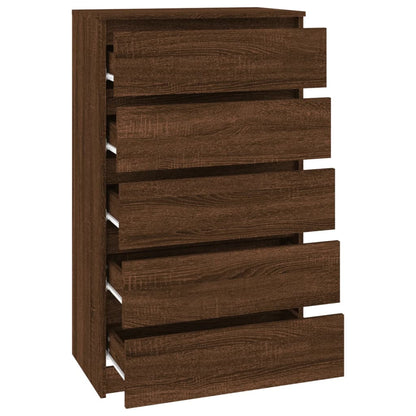 Ladekast 60X36X103 Cm Bewerkt Hout Bruineikenkleurig - Design Meubelz