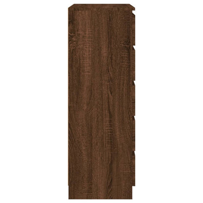 Ladekast 60X36X103 Cm Bewerkt Hout Bruineikenkleurig - Design Meubelz