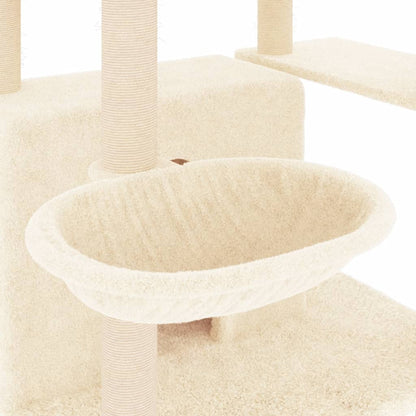 Kattenmeubel Met Sisal Krabpalen 166 Cm Crèmekleurig crème - Design Meubelz