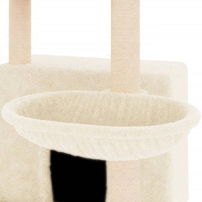 Kattenmeubel Met Sisal Krabpalen 132 Cm Crèmekleurig crème - Design Meubelz