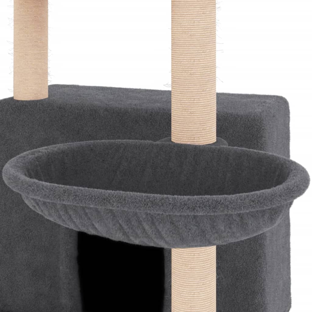 Kattenmeubel Met Sisal Krabpalen 132 Cm Donkergrijs Donkergrijs - Design Meubelz