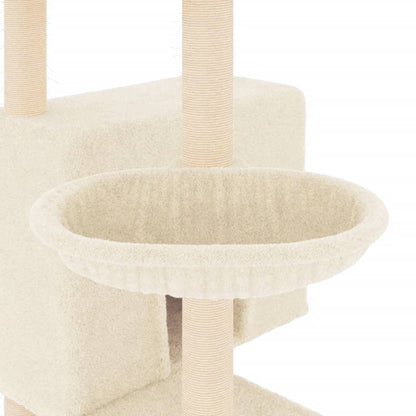 Kattenmeubel Met Sisal Krabpalen 143 Cm Crèmekleurig crème - Design Meubelz