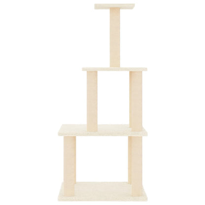 Kattenmeubel Met Sisal Krabpalen 111 Cm Crèmekleurig crème - Design Meubelz