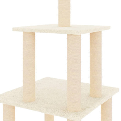 Kattenmeubel Met Sisal Krabpalen 111 Cm Crèmekleurig crème - Design Meubelz