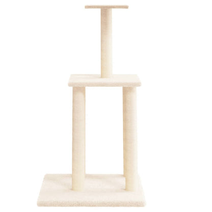 Kattenmeubel Met Sisal Krabpalen 85,5 Cm Crèmekleurig crème - Design Meubelz