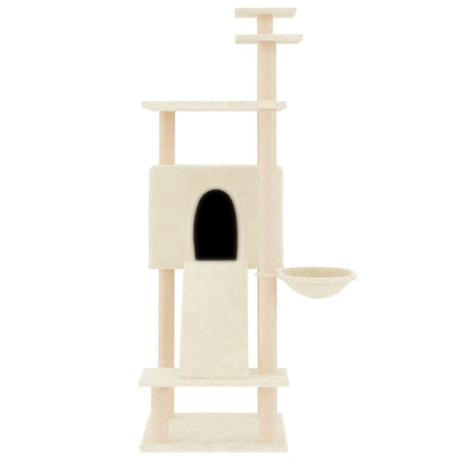 Kattenmeubel Met Sisal Krabpalen 153 Cm Crèmekleurig crème - Design Meubelz