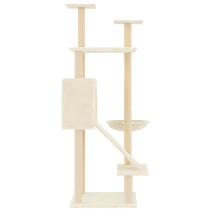 Kattenmeubel Met Sisal Krabpalen 153 Cm Crèmekleurig crème - Design Meubelz