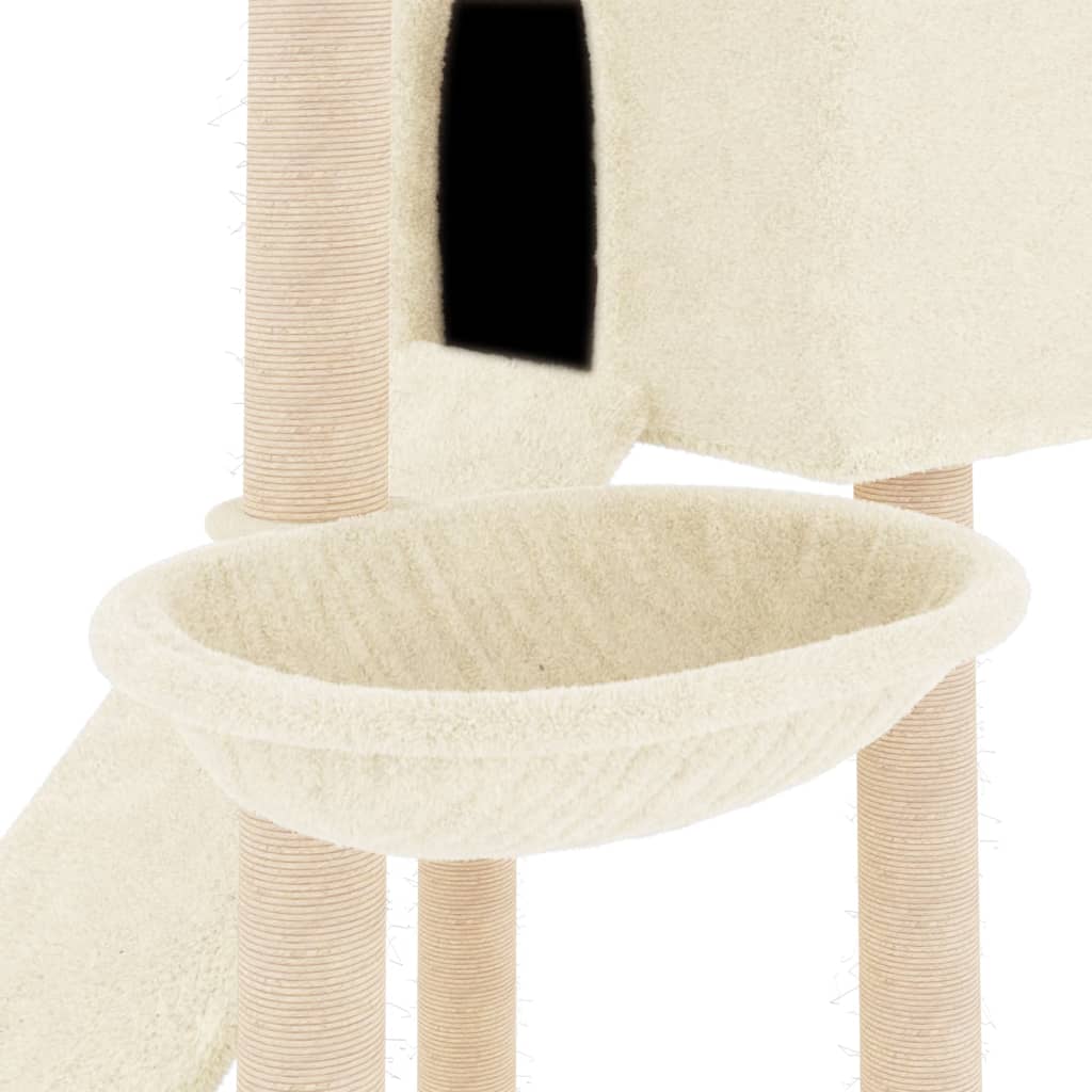 Kattenmeubel Met Sisal Krabpalen 153 Cm Crèmekleurig crème - Design Meubelz