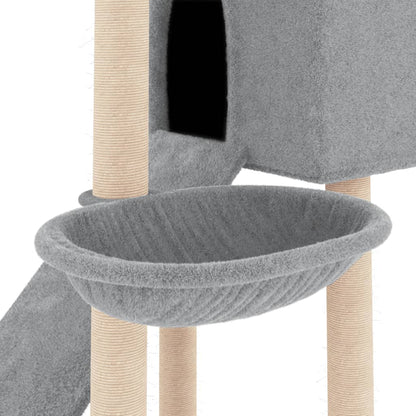 Kattenmeubel Met Sisal Krabpalen 153 Cm Lichtgrijs Lichtgrijs - Design Meubelz