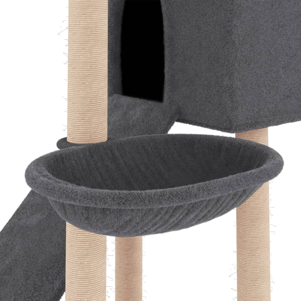 Kattenmeubel Met Sisal Krabpalen 153 Cm Donkergrijs Donkergrijs - Design Meubelz