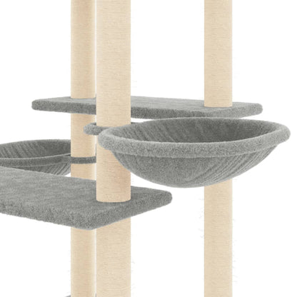 Kattenmeubel Met Sisal Krabpalen 133 Cm Lichtgrijs Lichtgrijs - Design Meubelz