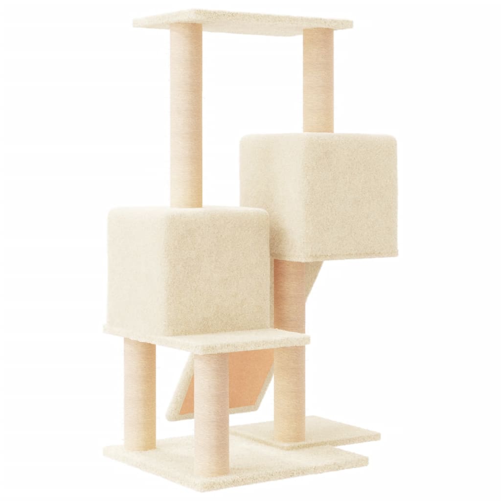 Kattenmeubel Met Sisal Krabpalen 82 Cm Crèmekleurig crème - Design Meubelz