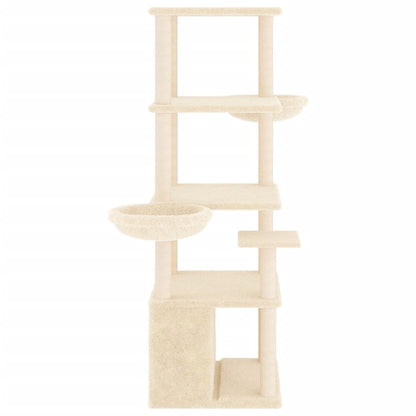 Kattenmeubel Met Sisal Krabpalen 147 Cm Crèmekleurig crème - Design Meubelz