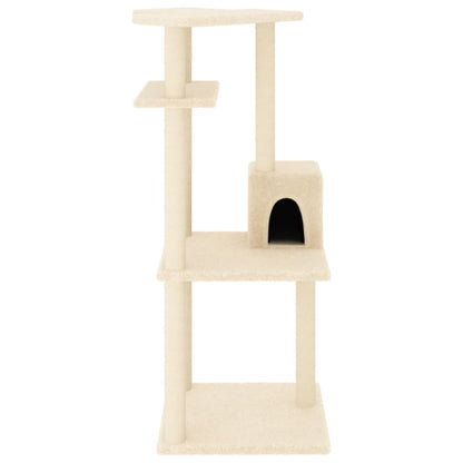 Kattenmeubel Met Sisal Krabpalen 123 Cm Crèmekleurig crème - Design Meubelz