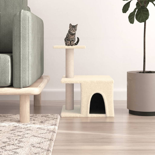 Kattenmeubel Met Sisal Krabpalen 48 Cm Crèmekleurig crème - Design Meubelz